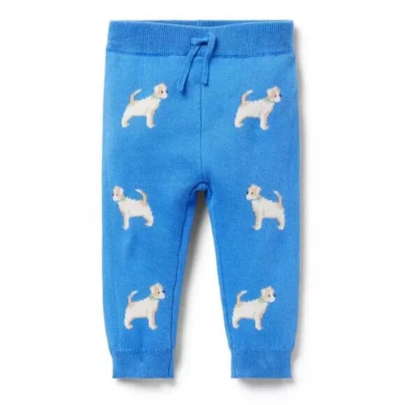 Janie and Jack 100048590 Bright Blue Baby Dog Sweater Jogger size 0-3 months - Picture 1 of 10